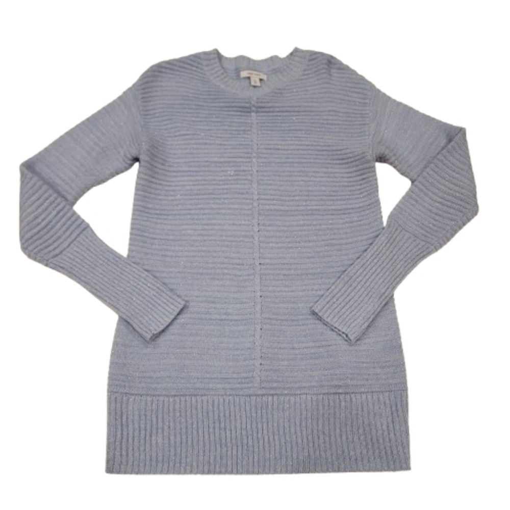 Nine West Sparkle Ribbed Knit Sweater Pastel Blue XS - Picture 3 of 13